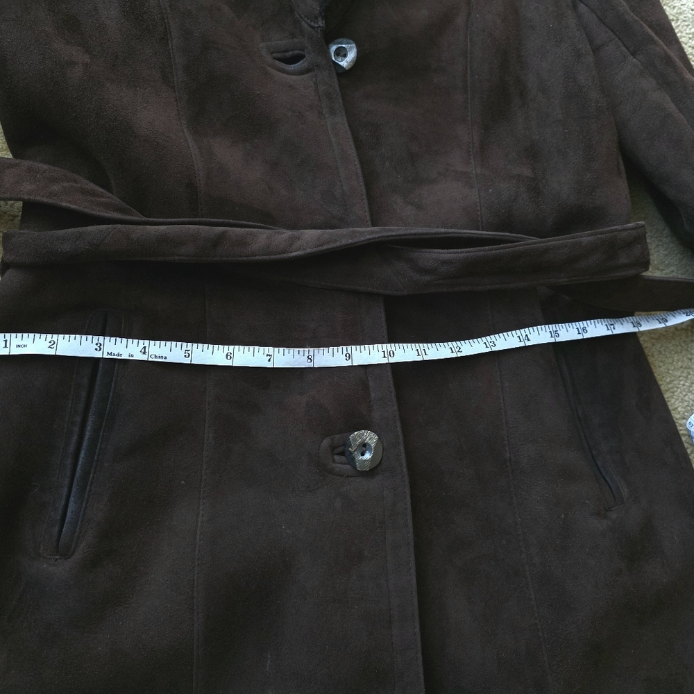 Dark Mocha Brown 100% Genuine European Sheepskin Shearling Leather Jacket - Picture 14 of 14